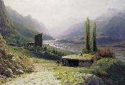 Lev Feliksovich Lagorio Kavkaz Landscape oil painting on canvas